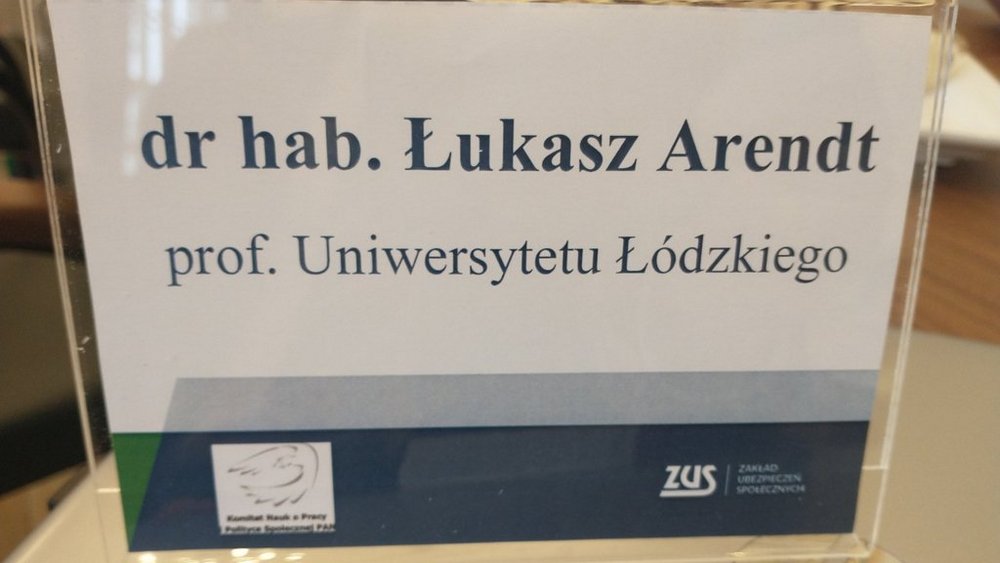 plakietka dr hab. Łukasz Arendt, prof. UŁ